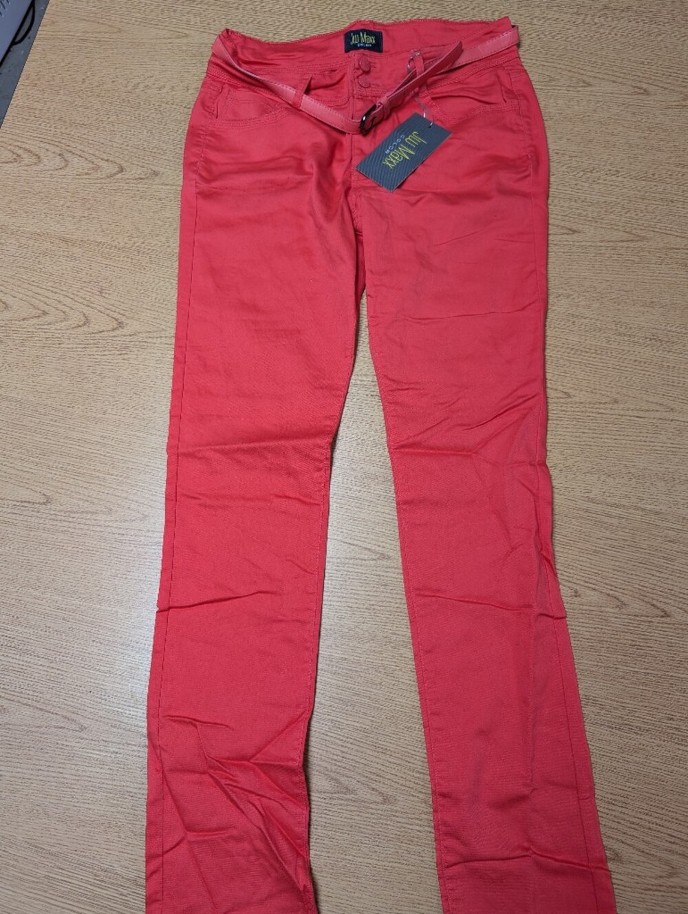 Coral Skinny Pants with Matching Belt